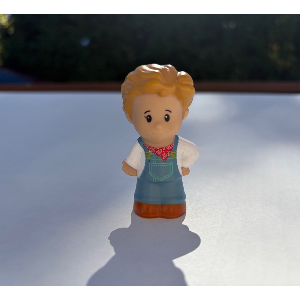 Fisher Price Little People Eddie Figure Blue Overalls Red Bandana Collectible